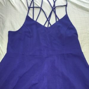 Blue dress with front cross straps